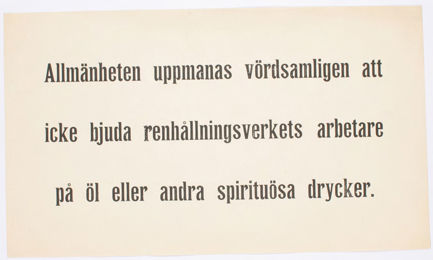 Uppmaning till allmänheten rörande renhållningsarbetare