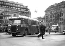 Buss på linje 61 vid Norrmalmstorg