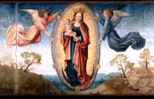 Altartavla med Maria i rosenkrans
