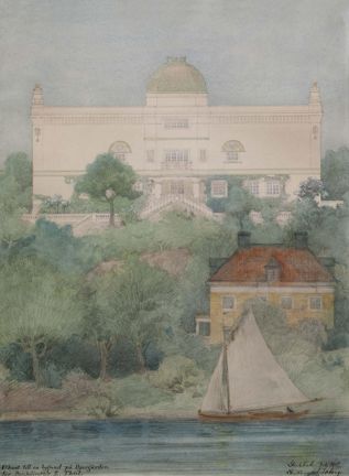 Skiss till Thielska Galleriets byggnad av Ferdinand Boberg 