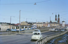 Liljeholmsbron, spårvagnståg på linje 17 1962