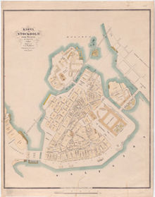 1848 års karta över Gamla Stan