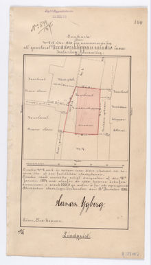 Underlag för bygglov år 1897, fastigheten Urvädersklippan mindre 2,6