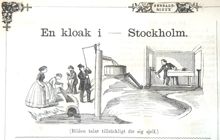 En kloak – i Stockholm. Bildskämt i Söndags-Nisse – Illustreradt Veckoblad för Skämt, Humor och Satir, nr 34, den 19 augusti 1866
