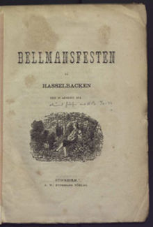 Bellmansfesten på Hasselbacken den 16 augusti 1872