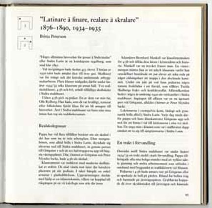 "Latinare ä finare, realare ä skralare" : 1876-1890, 1934-1935 / Britta Peterson