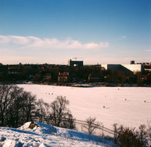 Från Skansen över Djurgårdsbrunnsviken och Diplomatstaden åt nordväst