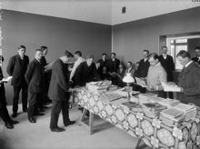 Olympiska spelen i Stockholm 1912. Interiör från Olympiahemmet.