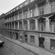 Herkulesgatan 24 innan rivning. Musik- och fotobutik