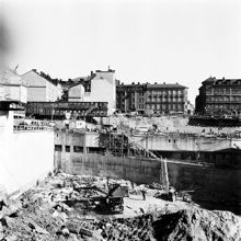 Rivningar i den så kallade Gropen (mellan Hötorget och Brunkebergs Torg). Vy mot Malmskillnadsgatan