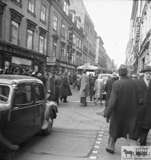 Trafik på Drottninggatan 1952