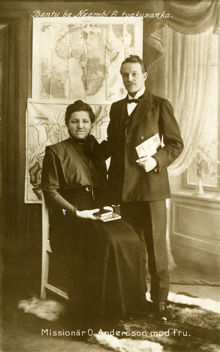 Kungsholms baptistförsamling 1870-1985, Missionär O. Andersson med fru.