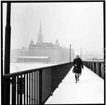 Gångbana på Södra Järnvägsbron mot Riddarholmen