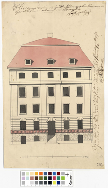 Ritning över hus i kvarteret Cadmus