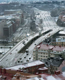Flygfoto av Liljeholmsbron