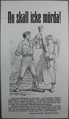 Du skall icke mörda! [Affisch beslagtagen av polisen 1914]