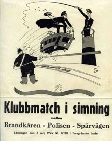 Kamratföreningen Röde Hanen, Klubbmatch i simning