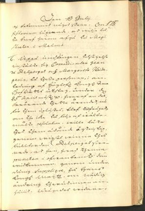 Jean de Delpergat har av Svea hovrätt dömts till äktenskap med Margareta Heidegerin, men vägrar gifta sig. Här får han förklara sig för Domkapitlet.