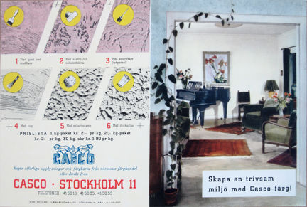 reklamtryck i flera färger med foto, illustration och text
