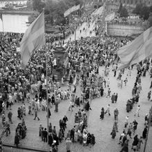 Gustav Adolfs Torg. Gustav V:s 85-årsdag