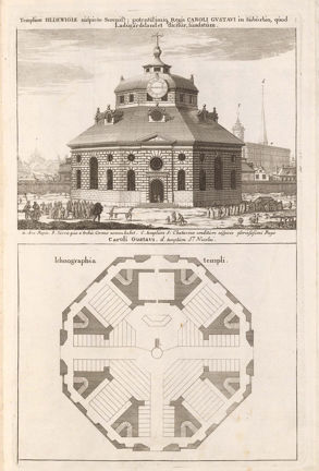 Hedvig Eleonora kyrka - gravyren är hämtad från Suecia antiqua et hodierna