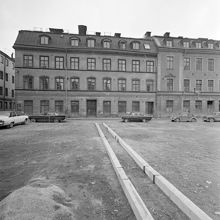 Klara Södra Kyrkogata 14, kv. Elefanten. Vy österut från rivna kv. Fyrfotan Större