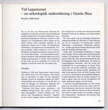 Vid Lejontornet - en arkeologisk undersökning i Gamla Stan / Kerstin Söderlund