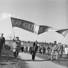 Kulturarbetarna demonstrerar 1:a maj. ""Vi är kulturens arbetare.""