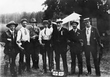 Olympiska spelen i Stockholm 1912. Gruppbild av skyttelag.