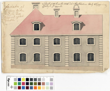 Ritning över hus vid Skeppargatan