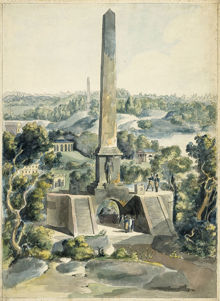 Vy av Haga med egyptisk obelisk