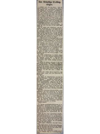 "Den förhatliga 12-stängningen" - artikel 1907 .