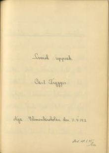 Elevuppsats av Carl Trygger "Betydelsen av ett sunt idrottsliv" - Nya Elementarskolan VT 1912 