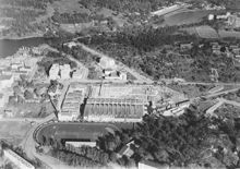 Flygfoto över Hornbergshallen