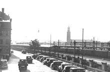 Östra Järnvägsgatan sedd söderut. T.h. Centralbangården