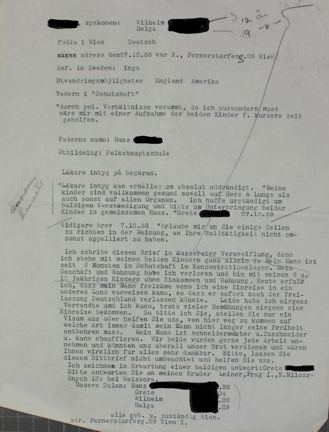 Brev från en mamma med ansökan till Stigbo barnhem, år 1939