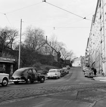 Skånegatan från hörnet Erstagatan mot Sofia Trappgränd