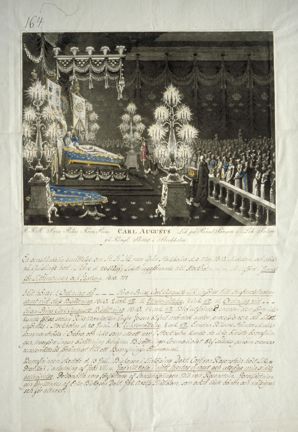 Målning av Karl Augusts lik i Stockholm slott