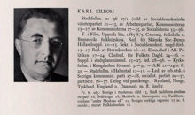 Karl Kilbom. Ledamot av stadsfullmäktige 1921-36
