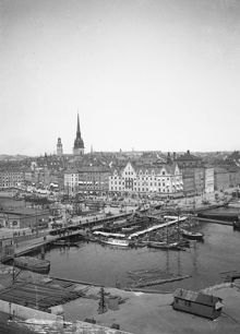 Utsikt från Stadsgården 12 norrut mot Fiskarehamnen och Gamla Stan