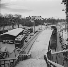 Spårvagn vid hållplats Slakthuset 1949 1950