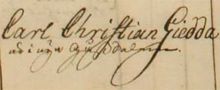 Barnhuspojken Carl Christian Giedda, född omkring 1747