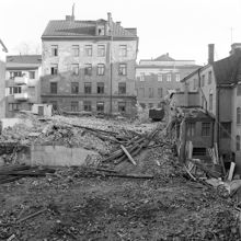 Rivning av gårdhusen i kvarteret Riddaren
