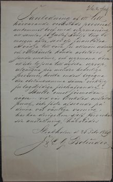 Bolinders varnar sina arbetare för att träffas på Gustaf Adolfs torg 1869