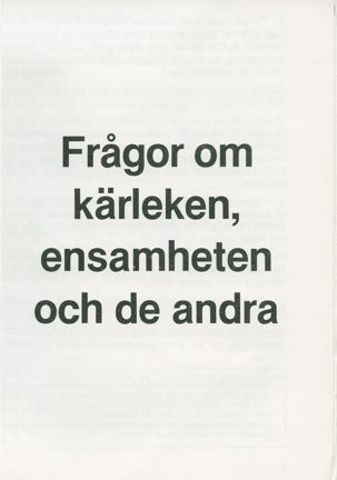 Framsida på den lilla enkäten.  