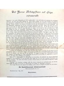 Det samhällsbevarande arbetaresamfundet - ”Till Herrar Arbetsgifvare och öfriga intresserade” 1896