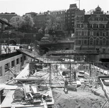 Arbete med Slussens tunnelbanestation