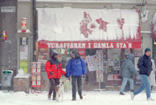 Spelbutik i snöstorm, Järntorget 83