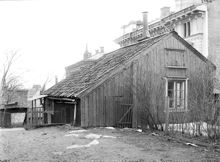  Kvarteret Bergsklippan Större 25, Bergsgatan 14, från nordost. 