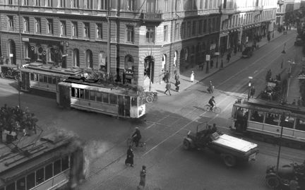 Korsningen Vasagatan - Kungsgatan år 1923